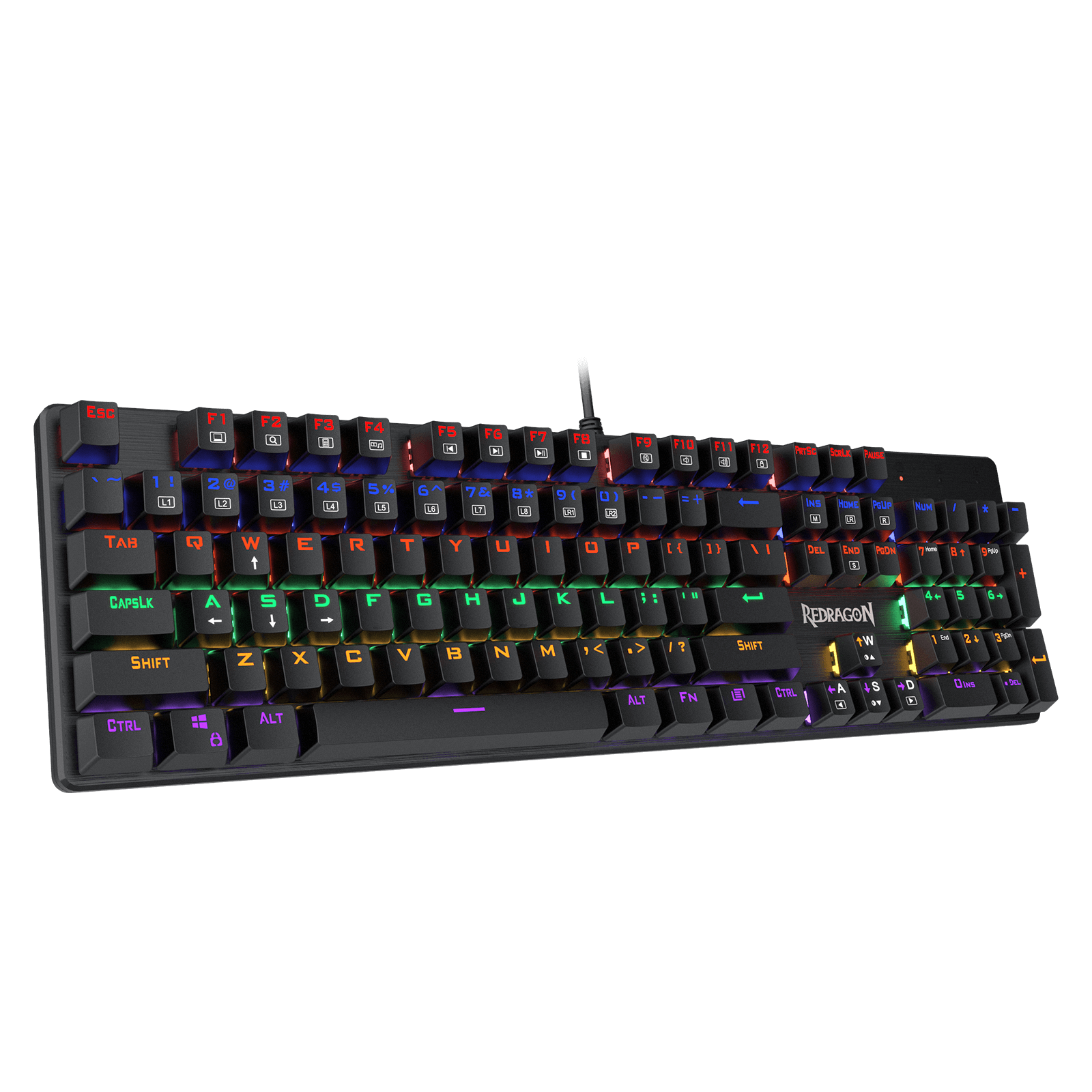 redragon Rainbow Backlit Ergonomic Keyboard