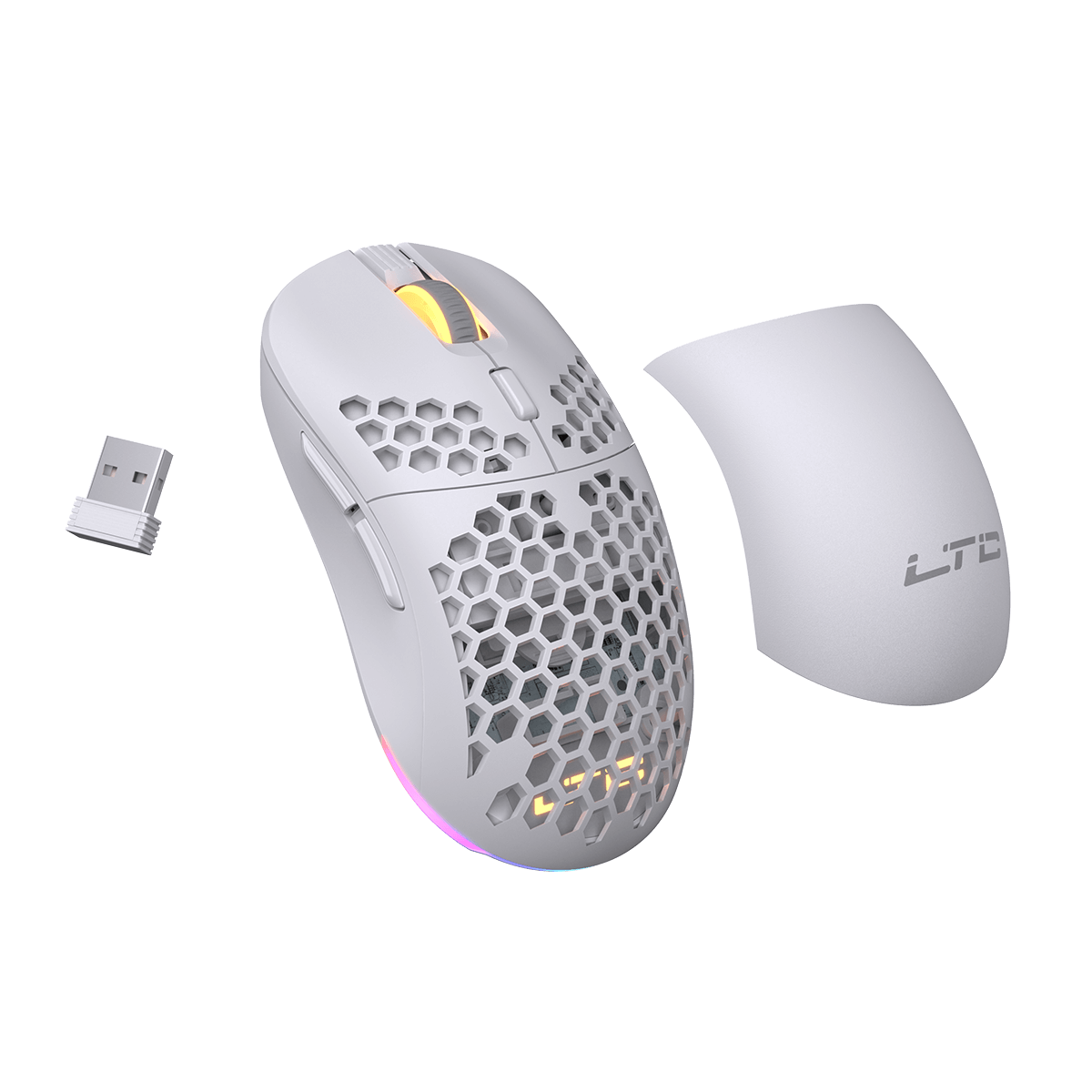 Wireless/Wired Gaming Mouse with Ultra Lightweight Honeycomb Shell