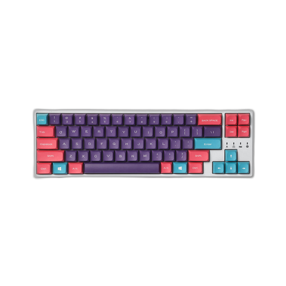 PBT Double Shot 112-Key Sublimation Keycaps Set, KDA Profile for ANSI Layout 61/68/84/87/98/104 Keys Mechanical Keyboard, with Keycap Puller - (Only Keycaps), Neon Purple