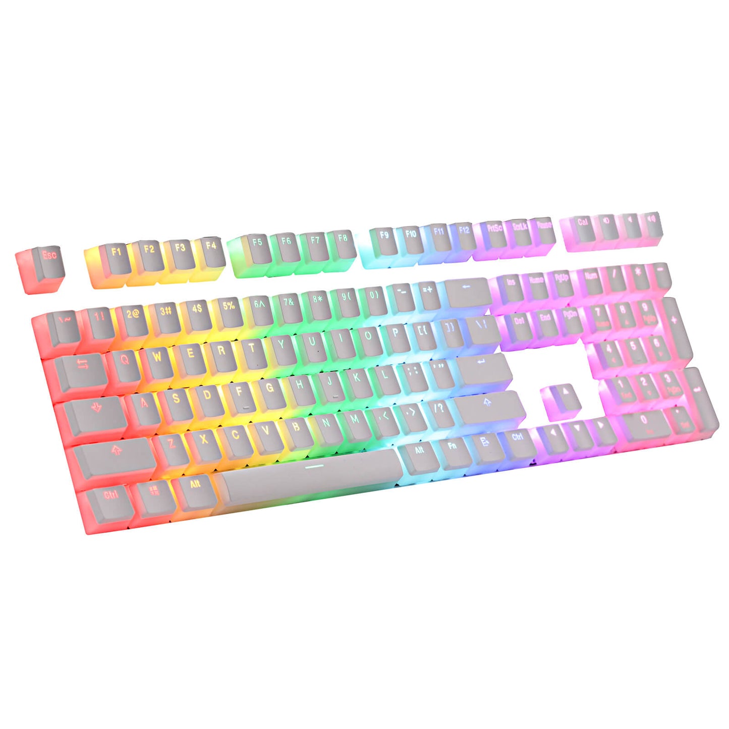 PBT Double Shot 108 pink Pudding Keycaps Set