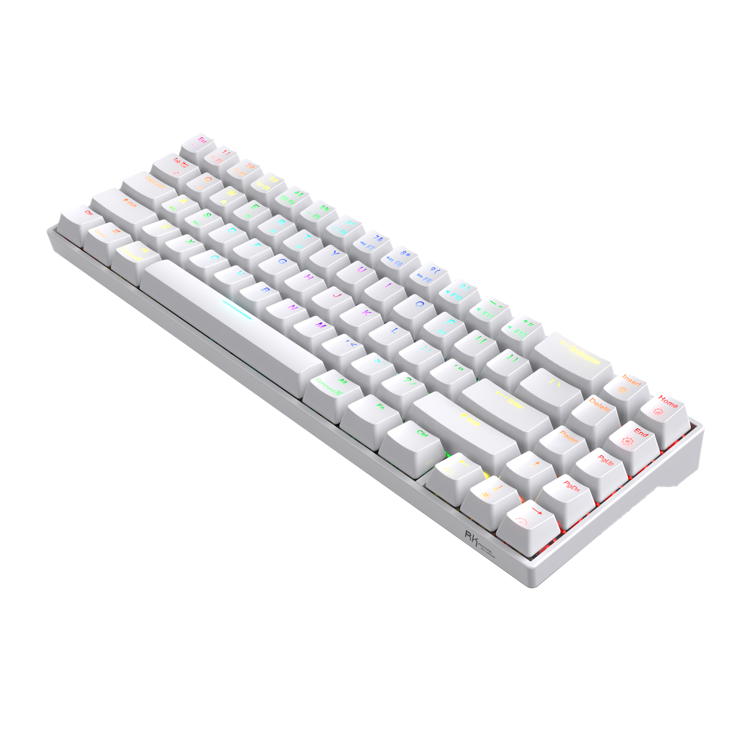 Gaming Keyboard | Mechanical Keyboard | Wireless Keyboard | RK71 70% RGB Wireless Mechanical Gaming Keyboard | Brown Switches | White