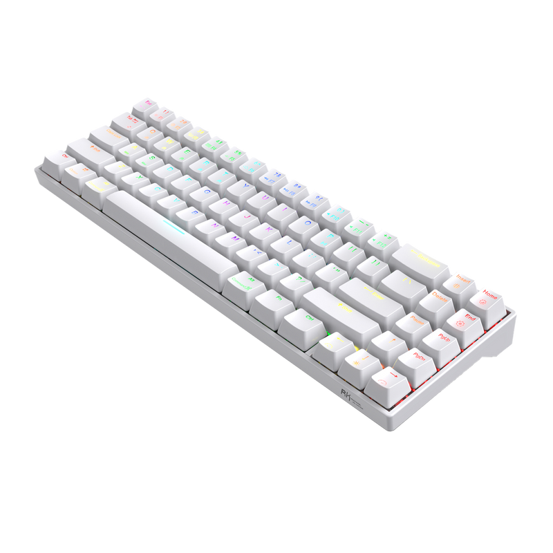 RNAB074W1QSV2 rottay rainbow backlit mechanical keyboard, white gaming  keyboard, wired computer keyboard with brown switch and aluminum pan