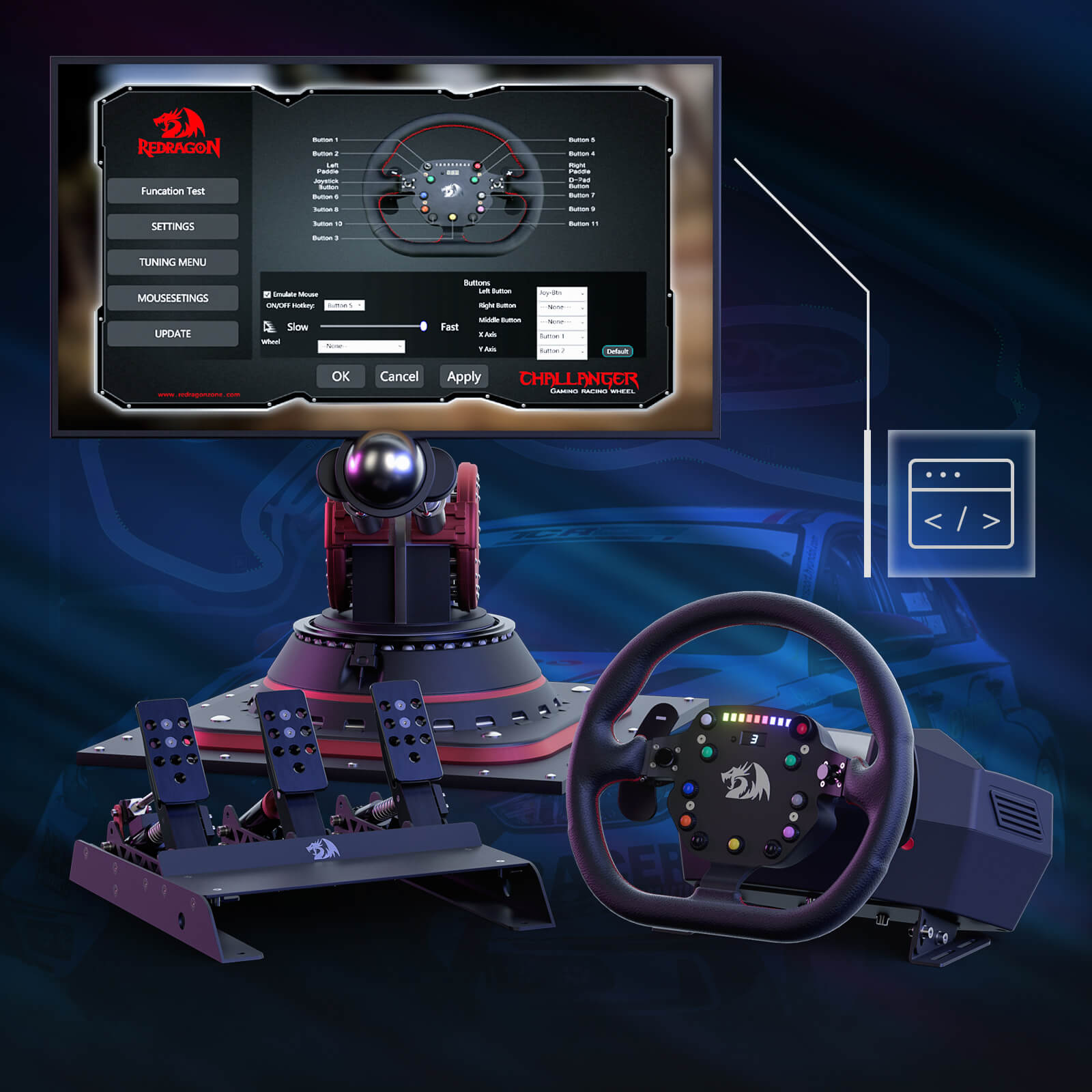 Redragon GT32 TRUEFORCE Racing Wheel & Pedals for Computer Gamers –  Redragonshop