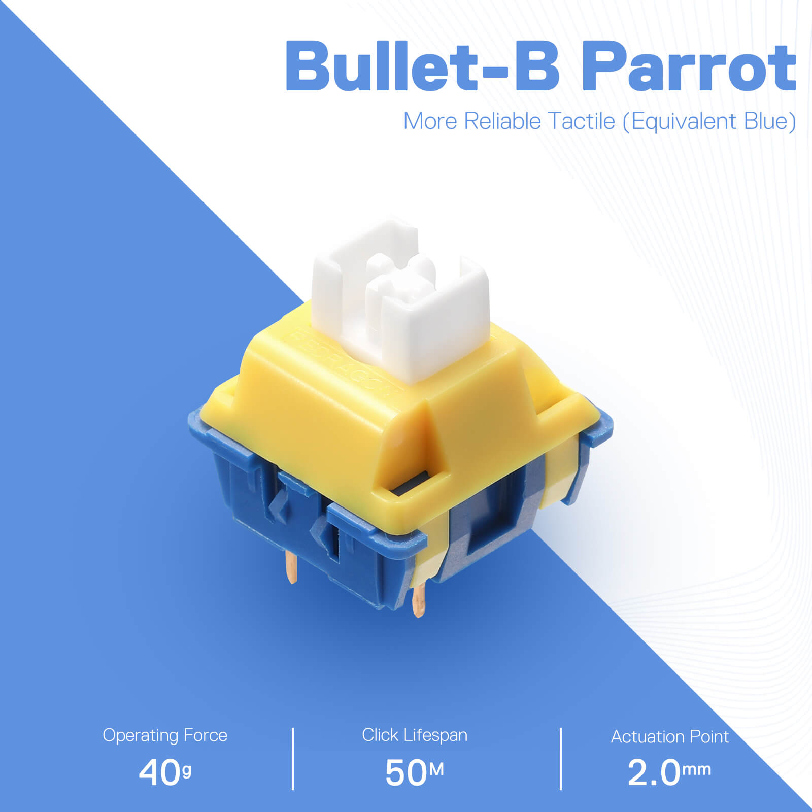 Redragon A113 3-Pin Plate Mounted Cherry MX Blue Equivalent Switch