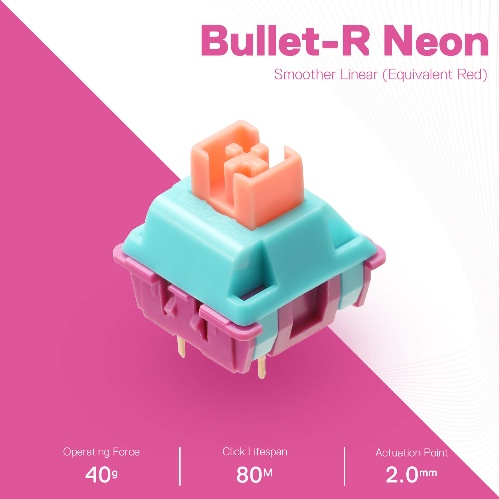 Redragon A113 3-Pin Plate Mounted Cherry MX Red Equivalent Switch (Open Box)