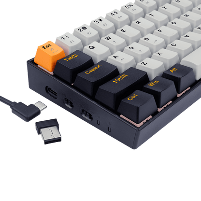 3-Mode Wireless 61 Keys Compact Gaming Keyboard with Custom Switches