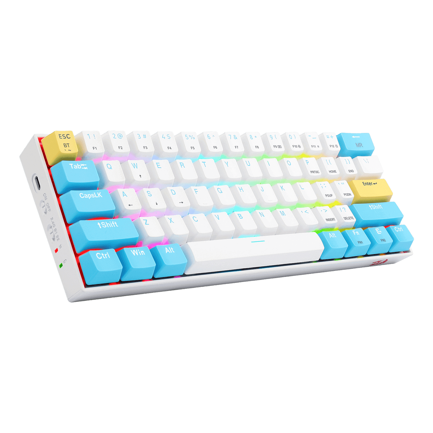 3-Mode Wireless 61 Keys Compact Gaming Keyboard with Custom Switches