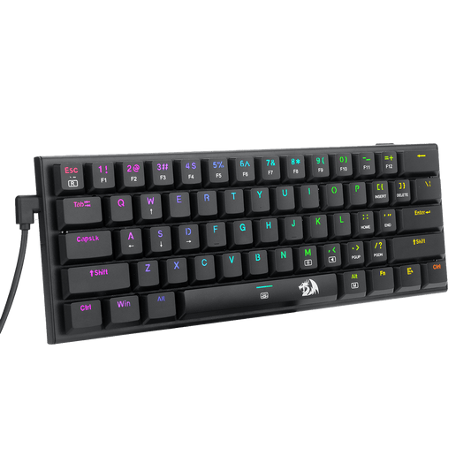 Slim Compact 61 Keys RGB Gaming Keyboard w/Low Profile Linear Red Switches