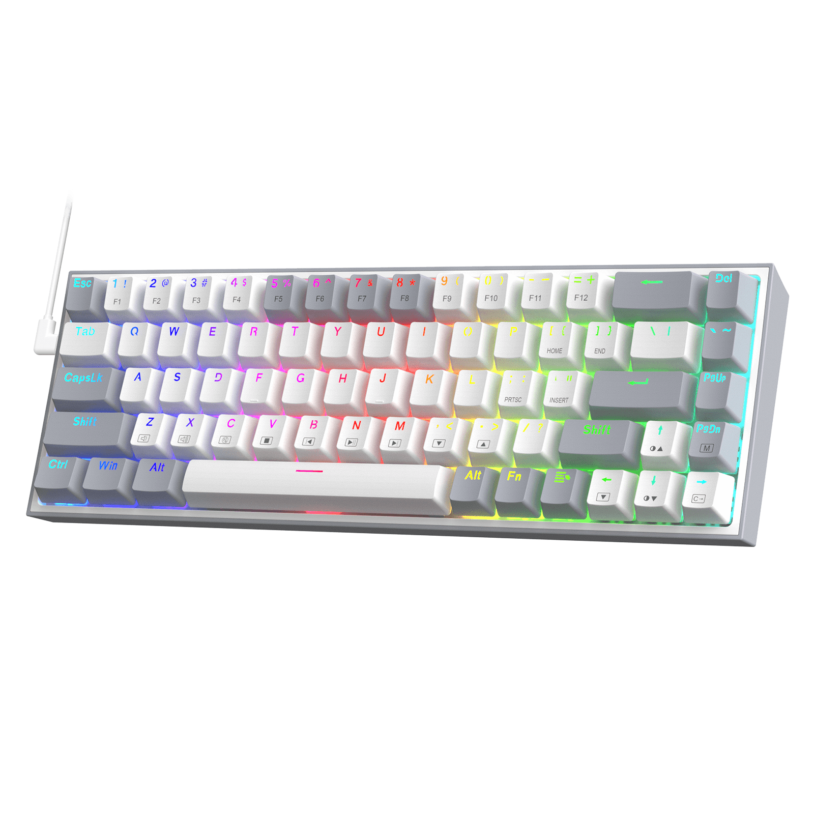 Redragon K631 65% Hot-Swap Mechanical Gaming Keyboard, Grey Color