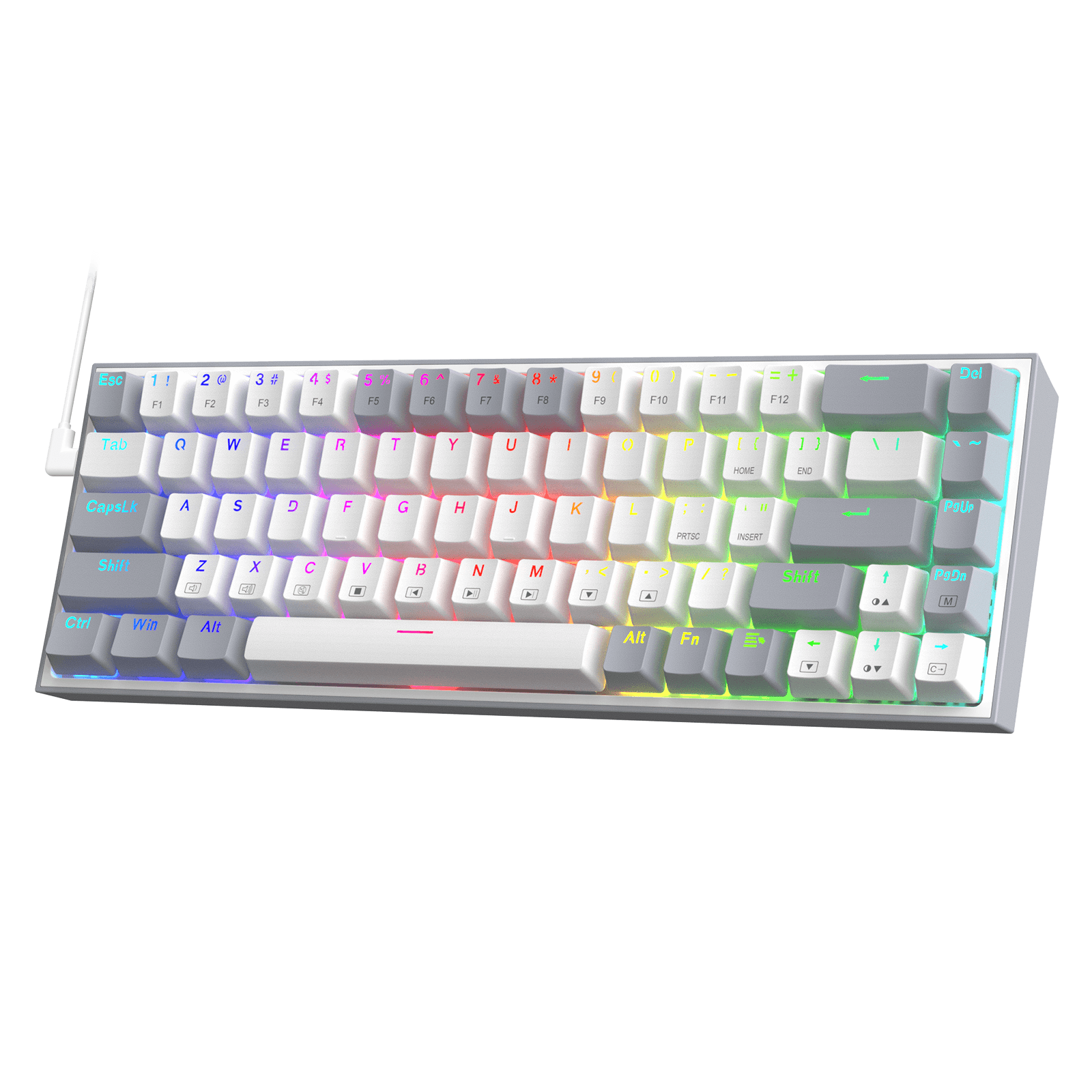 68 Keys Hot-Swappable Compact Mechanical Keyboard w/100% Hot-Swap Socket, Free-Mod Plate Mounted PCB & Dedicated Arrow Keys