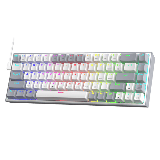 68 Keys Hot-Swappable Compact Mechanical Keyboard w/100% Hot-Swap Socket, Free-Mod Plate Mounted PCB & Dedicated Arrow Keys