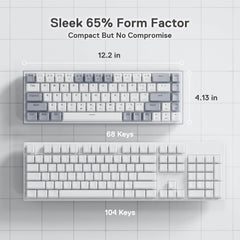 68 Keys Hot-Swappable Compact Mechanical Keyboard w/100% Hot-Swap Socket, Free-Mod Plate Mounted PCB & Dedicated Arrow Keys