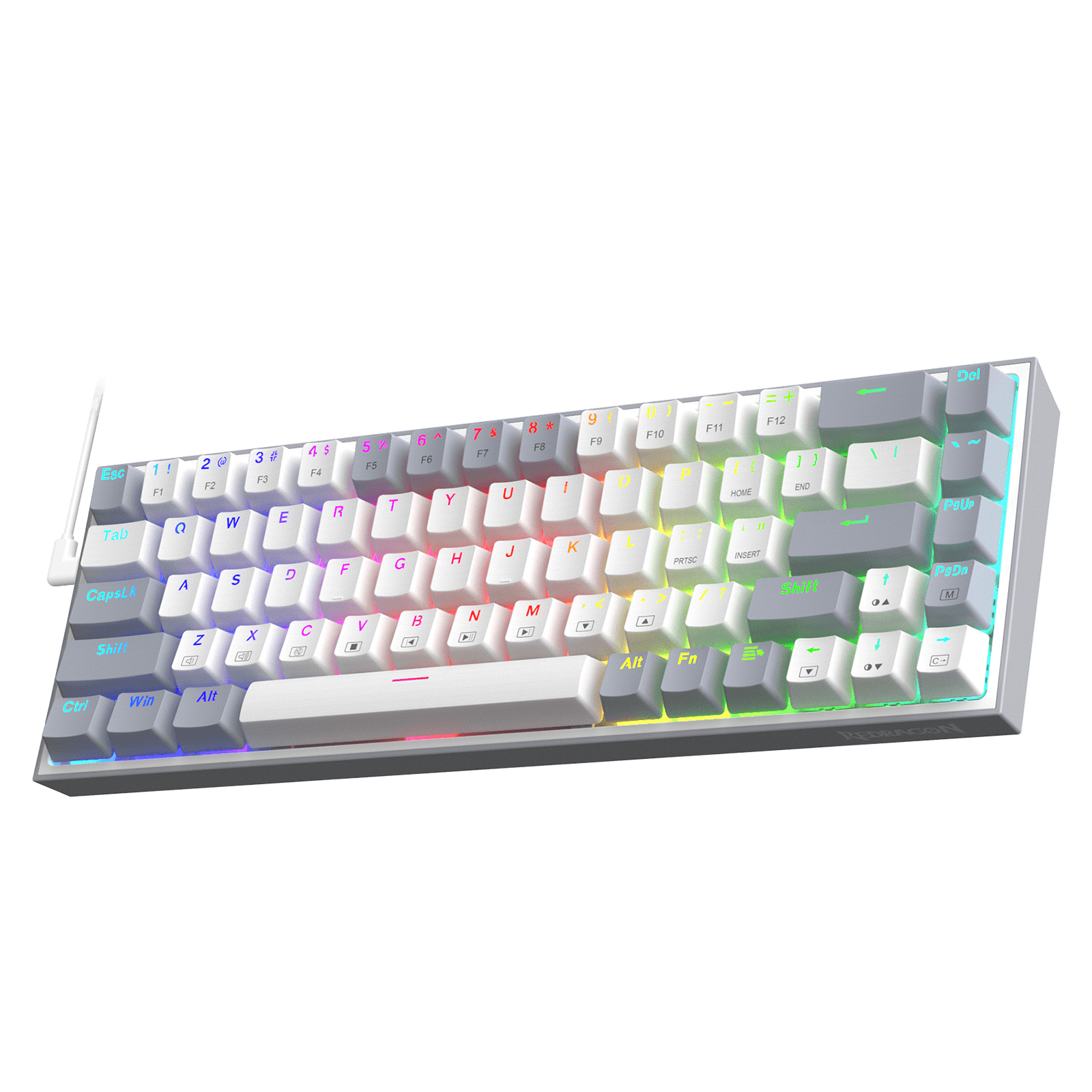 Redragon K631 65% Hot-Swap Mechanical Gaming Keyboard, Grey Color