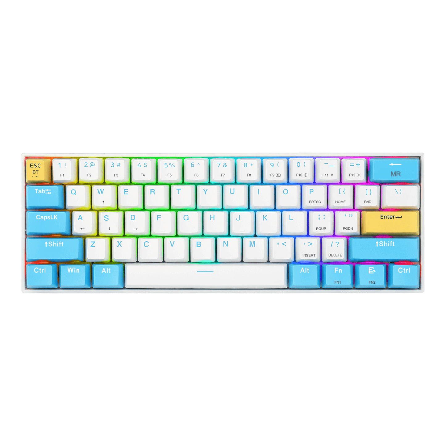 3-Mode Wireless 61 Keys Compact Gaming Keyboard with Custom Switches
