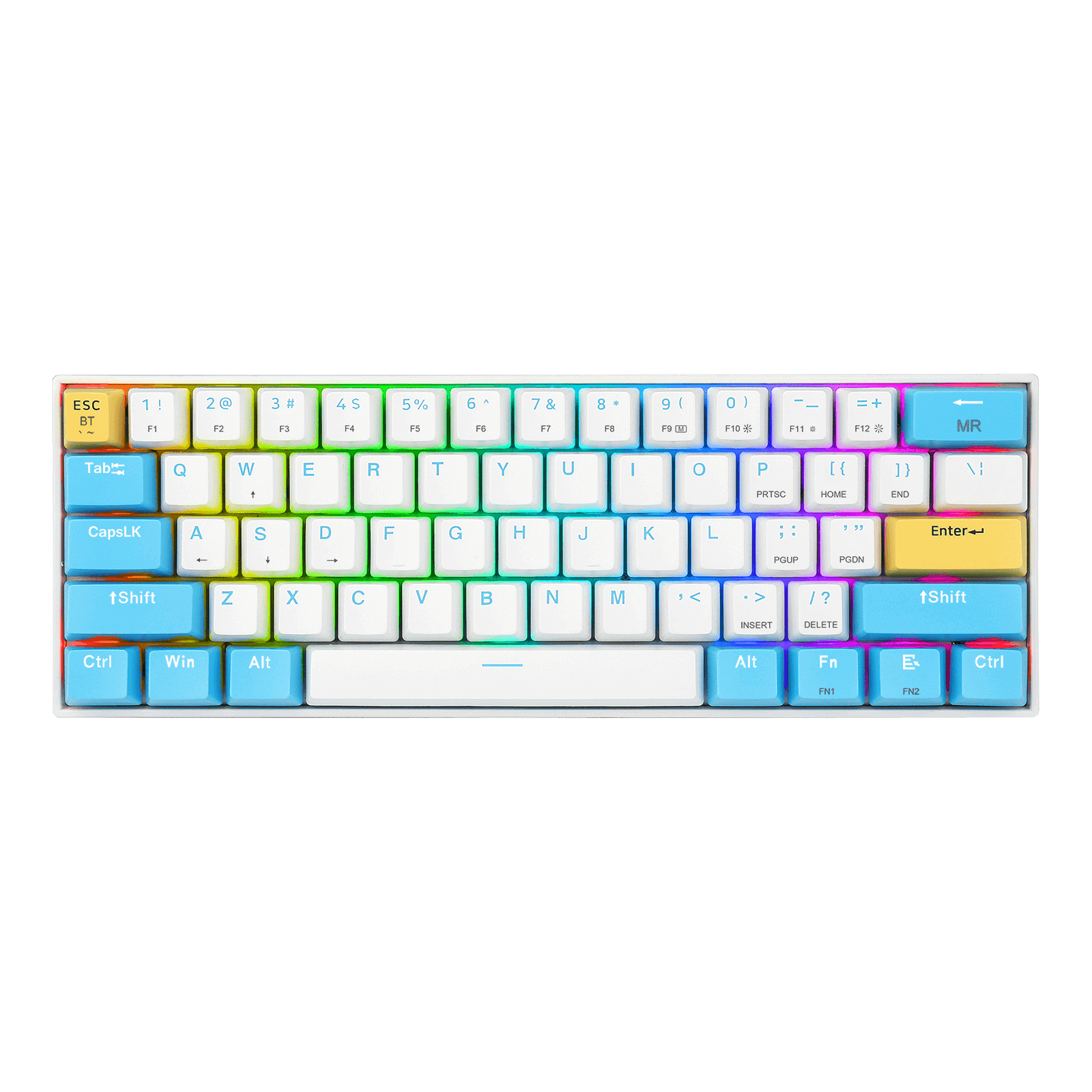 3-Mode Wireless 61 Keys Compact Gaming Keyboard with Custom Switches