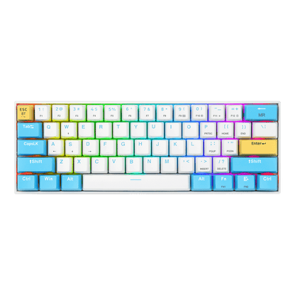 3-Mode Wireless 61 Keys Compact Gaming Keyboard with Custom Switches