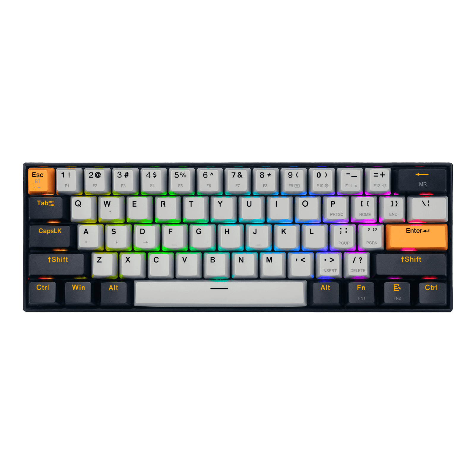 3-Mode Wireless 61 Keys Compact Gaming Keyboard with Custom Switches