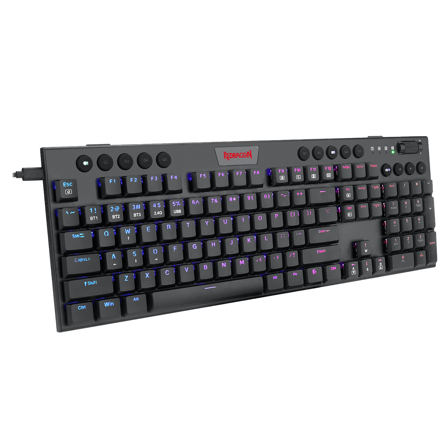 Bluetooth/2.4Ghz/Wired Tri-Mode Ultra-Thin Low Profile Gaming Keyboard Open-box