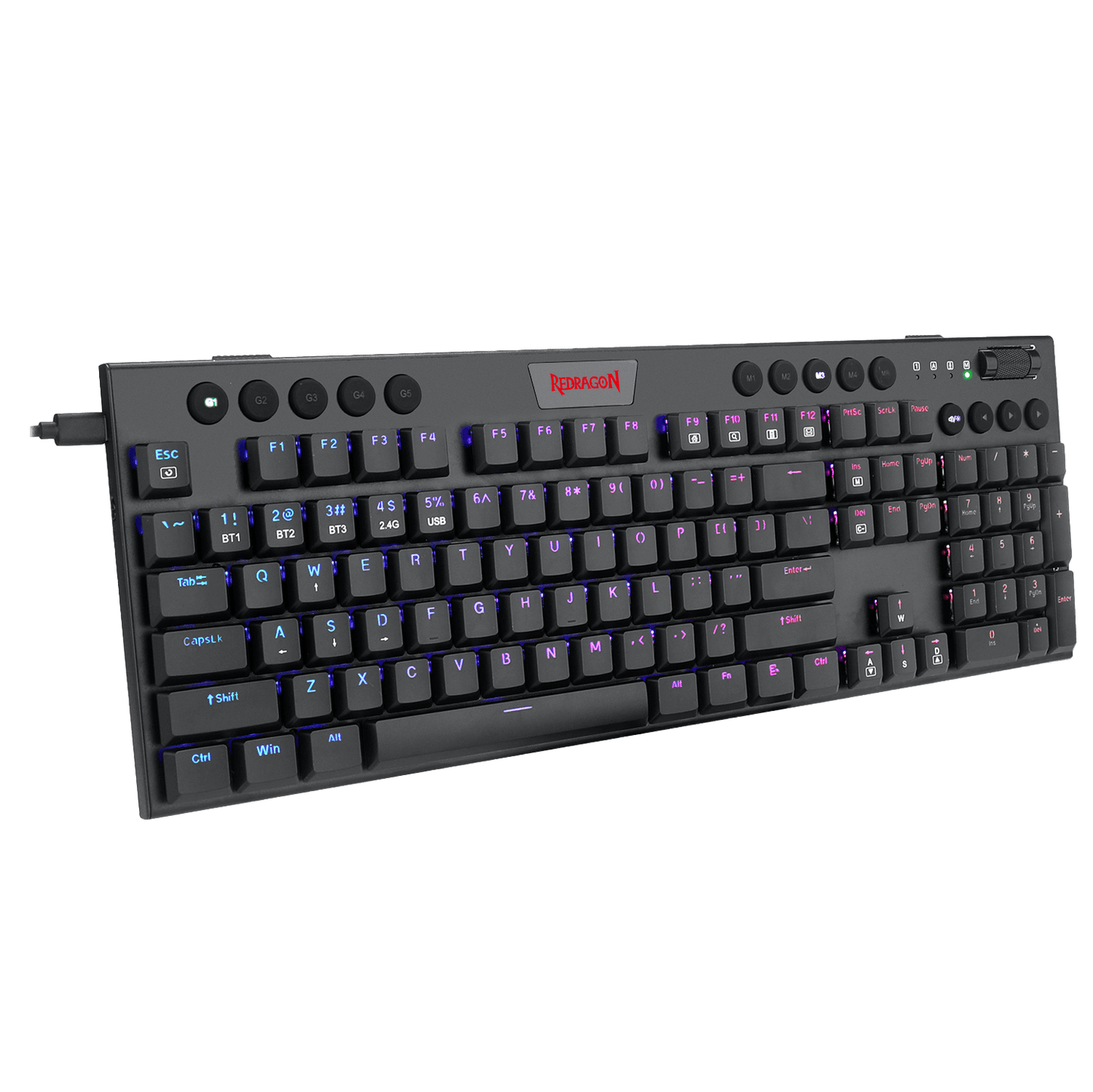 Bluetooth/2.4Ghz/Wired Tri-Mode Ultra-Thin Low Profile Gaming Keyboard Open-box