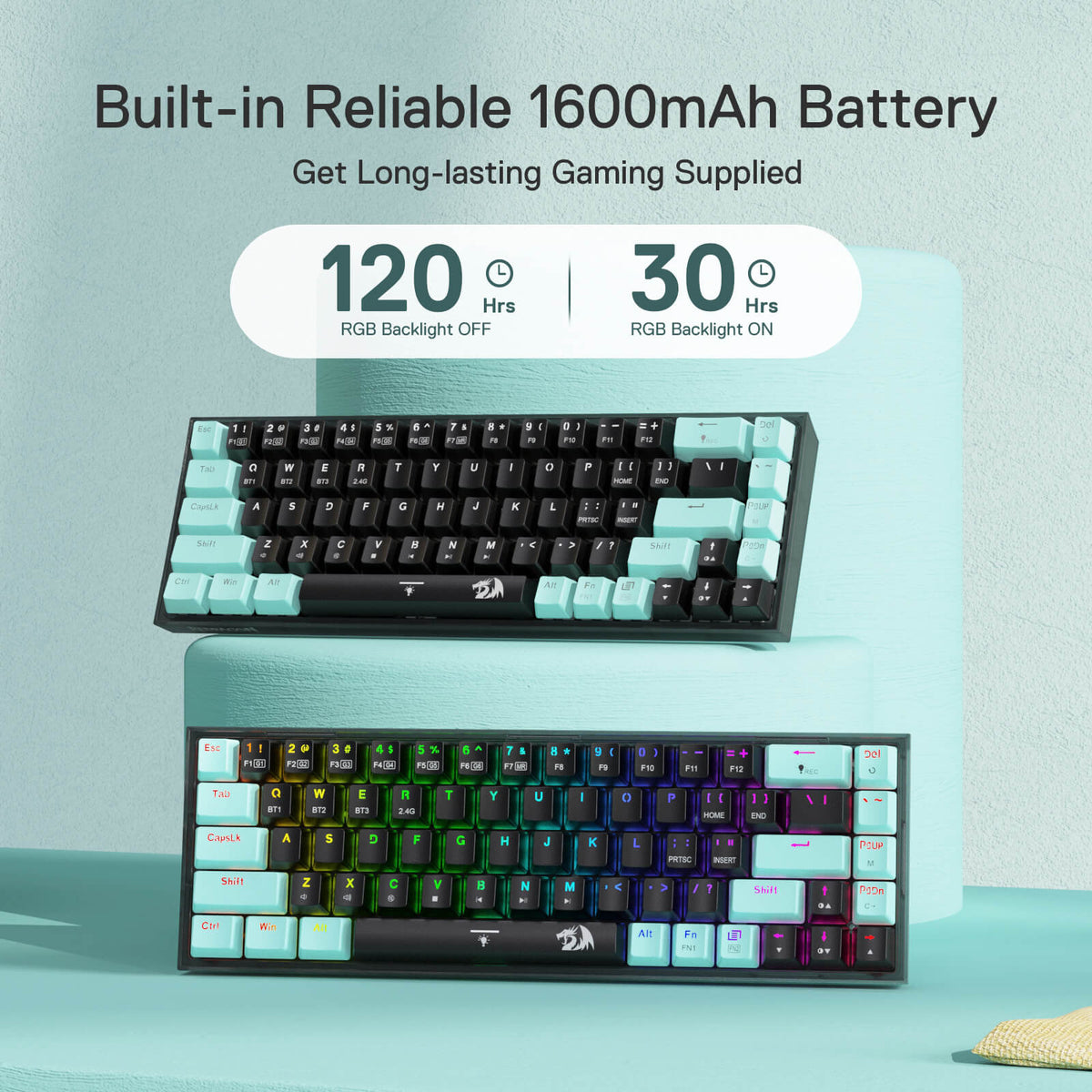 Photo inspiration: Gallery Detail: Redragon K631 Compact Wireless Green Mechanical Gaming Keyboard