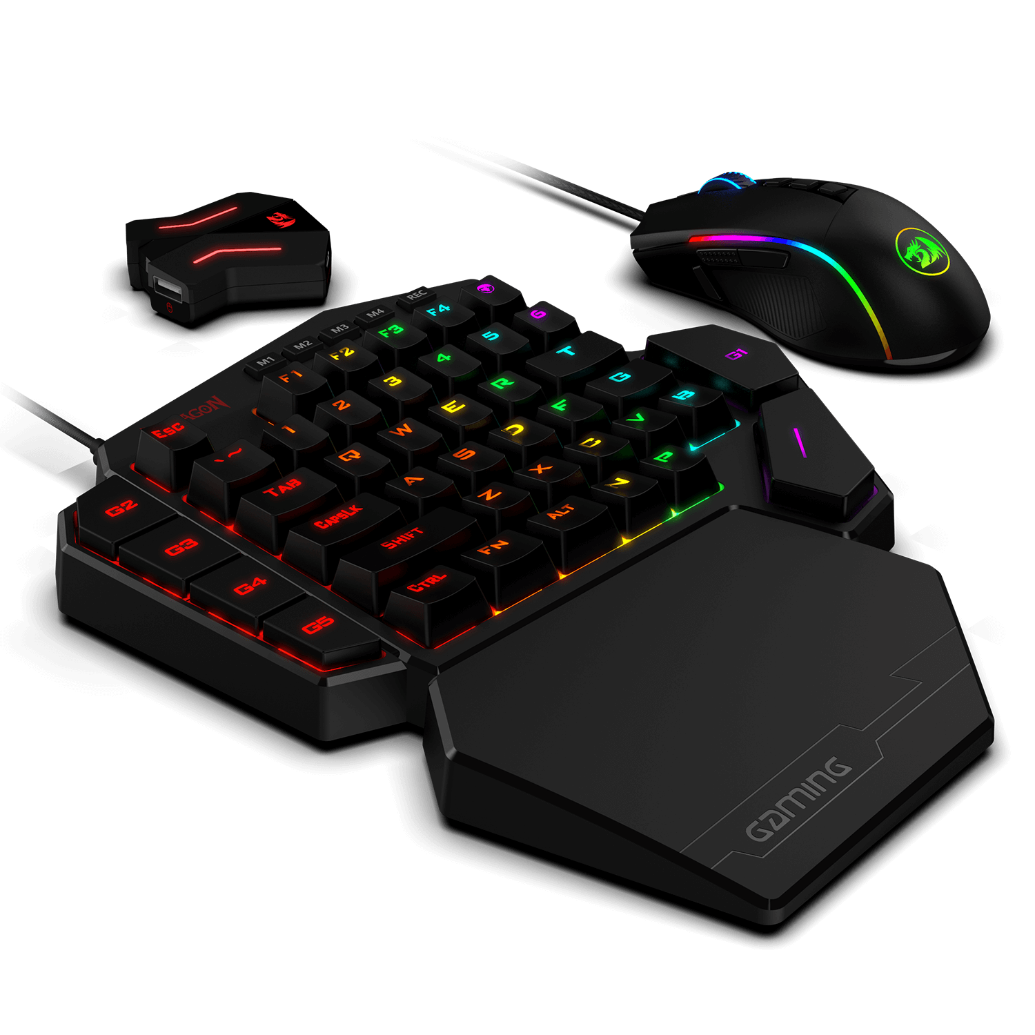 Redragon K585 One-handed RGB Gaming Keyboard and M721-Pro Mouse ps4 adapterCombo