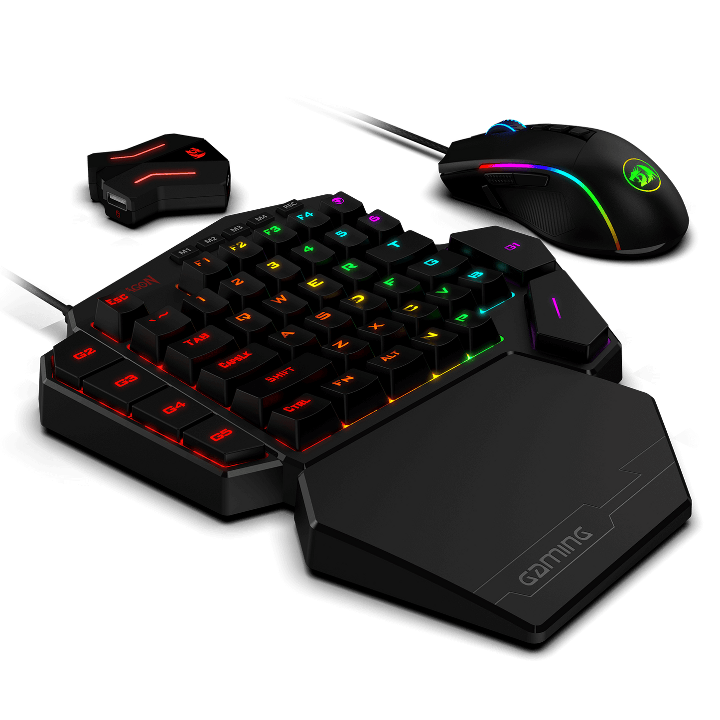 Redragon K585 One-handed RGB Gaming Keyboard and M721-Pro Mouse ps4 adapterCombo