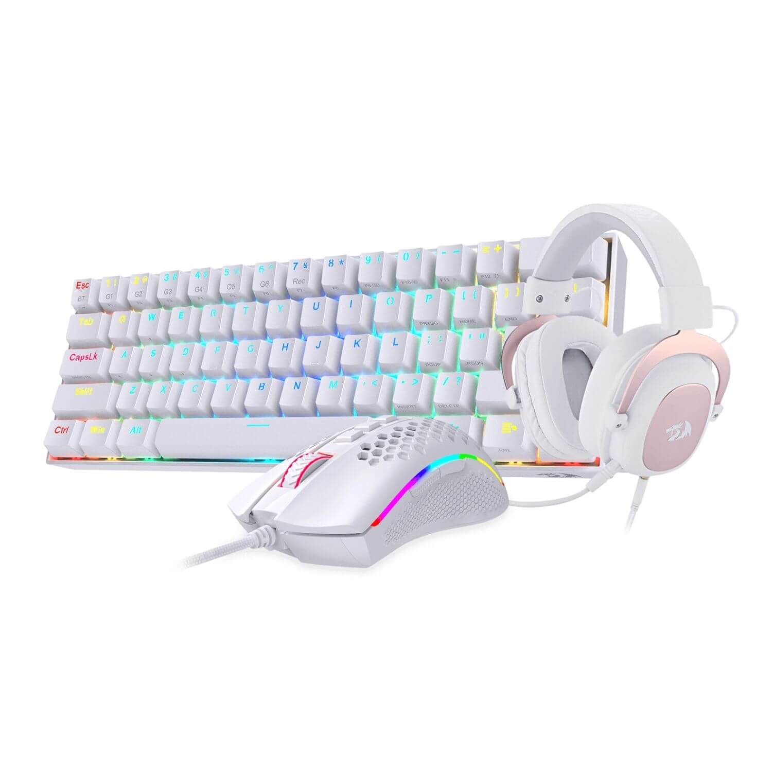 keyboard, headset and mouse combo