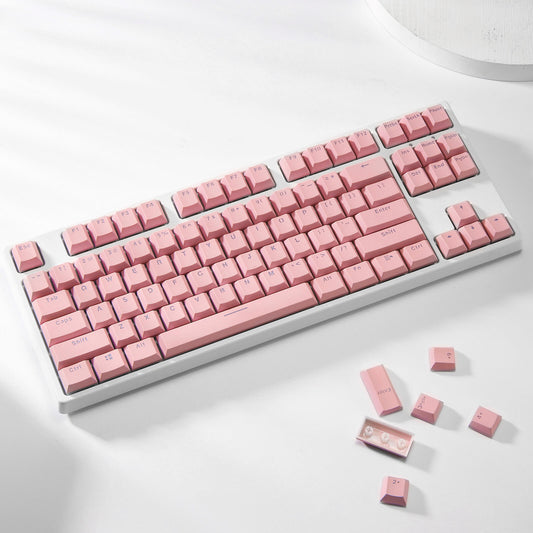 (Touches uniquement) Ensemble de 104 touches Redragon X LTC Double Shot PBT avec couche translucide, touches Double Shot pour clavier mécanique - Rose macaron 