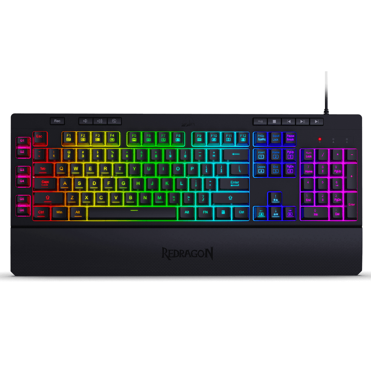 K512 Redragon K512 SHIVA RGB Membrane Gaming Keyboard with Multimedia Keys ...