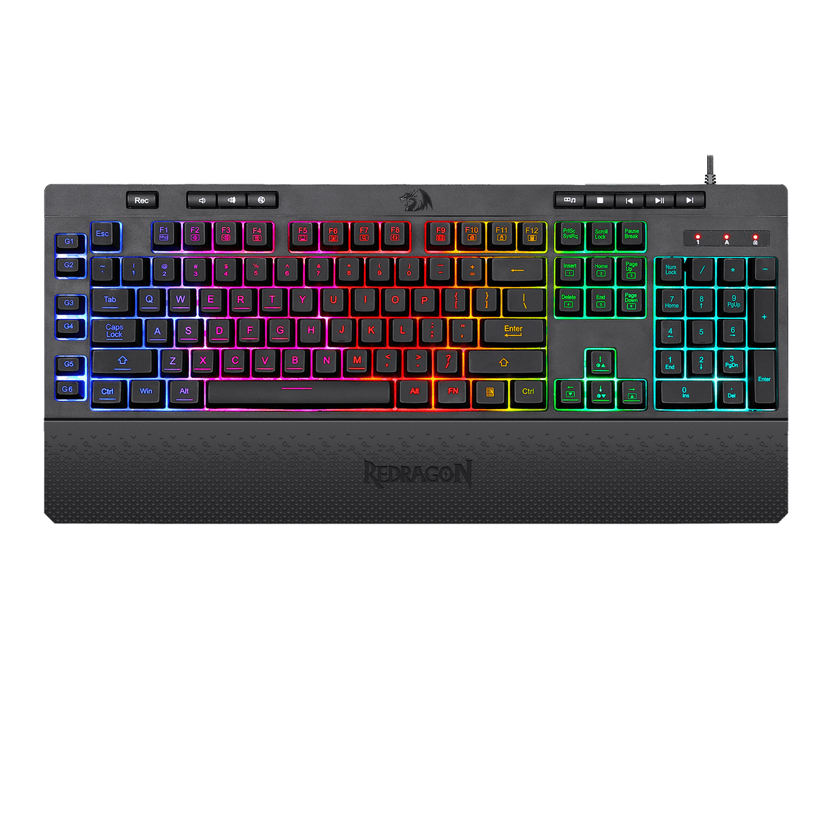 K512 Redragon K512 SHIVA RGB Membrane Gaming Keyboard with Multimedia Keys ...