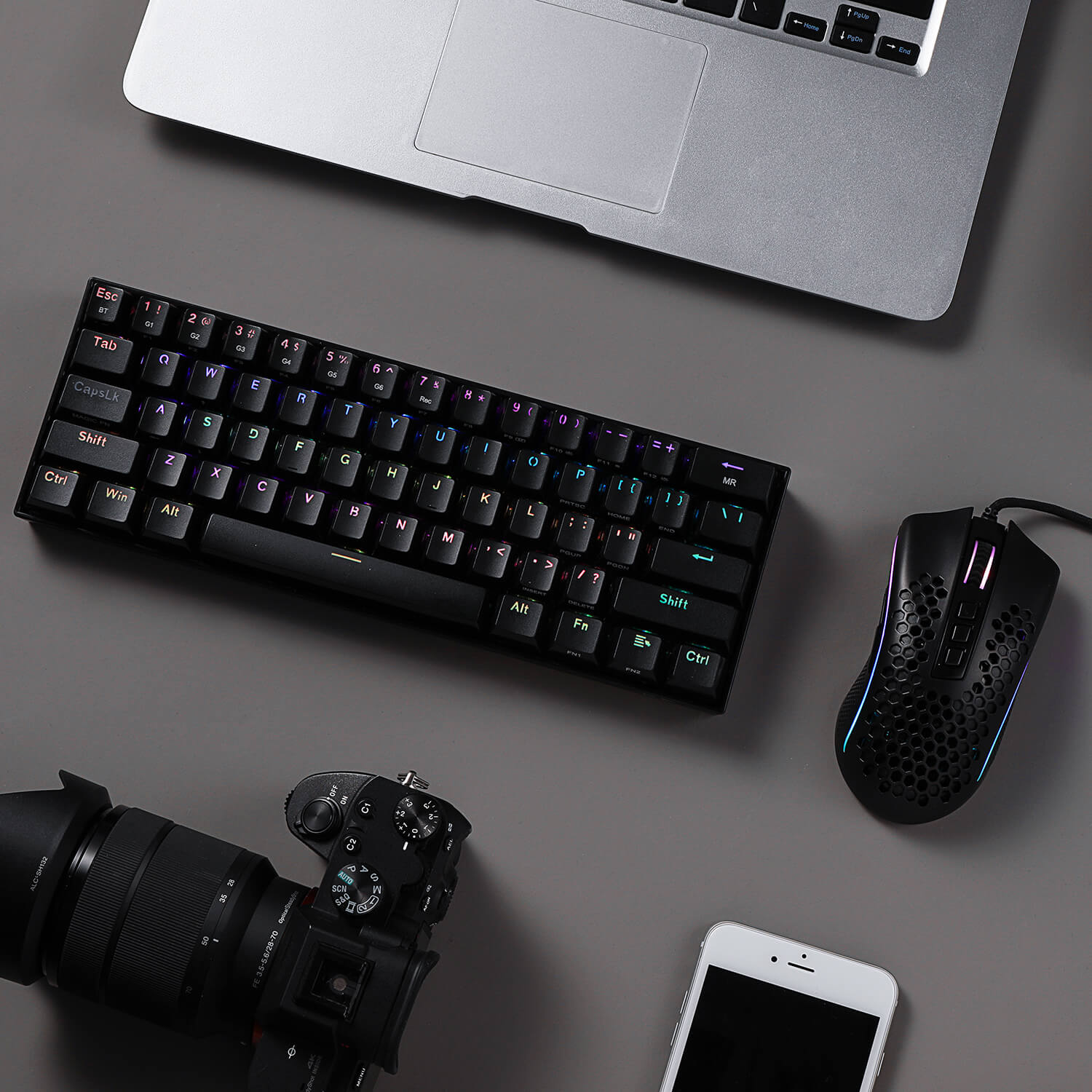 Redragon K530 Black 60% RGB Wireless Mechanical Keyboard M808 Lightweight RGB Gaming Mouse Bundle