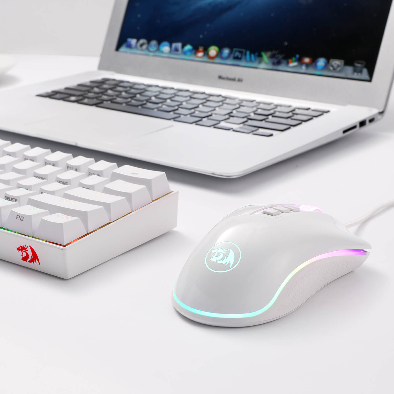 redragon m711 white mouse and k530 60% keyboard bundle
