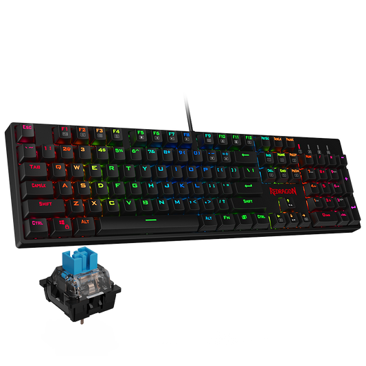 Redragon K582 SURARA RGB LED Backlit Mechanical Gaming Keyboard with104 Keys