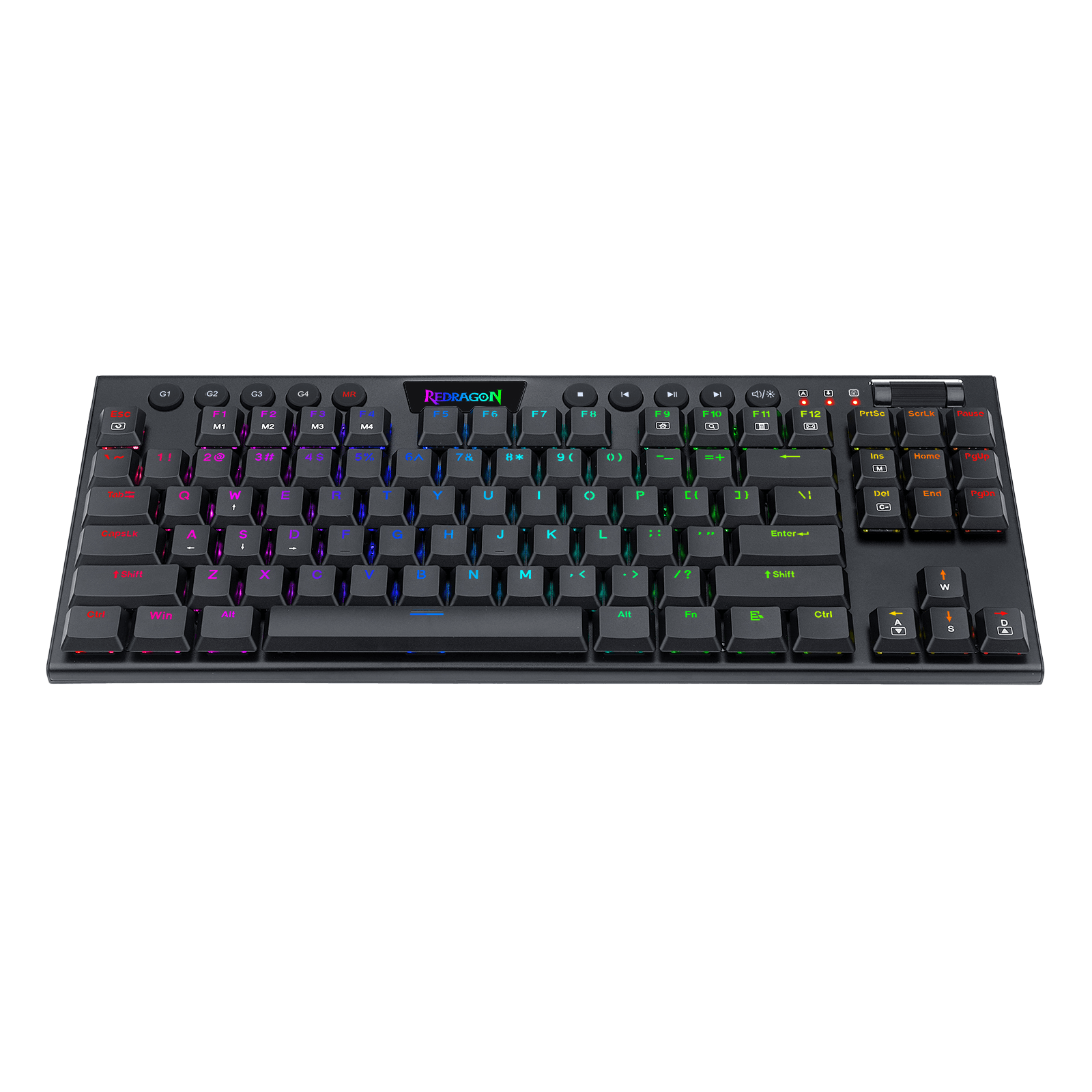 Ultra-Thin Designed Wired Gaming Keyboard w/Low Profile Keycaps, Dedicated Media Control & Linear Red Switch