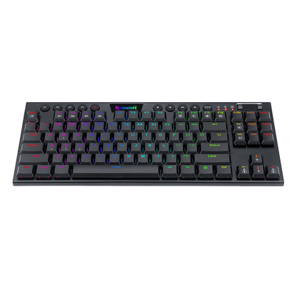 Ultra-Thin Designed Wired Gaming Keyboard w/Low Profile Keycaps, Dedicated Media Control & Linear Red Switch