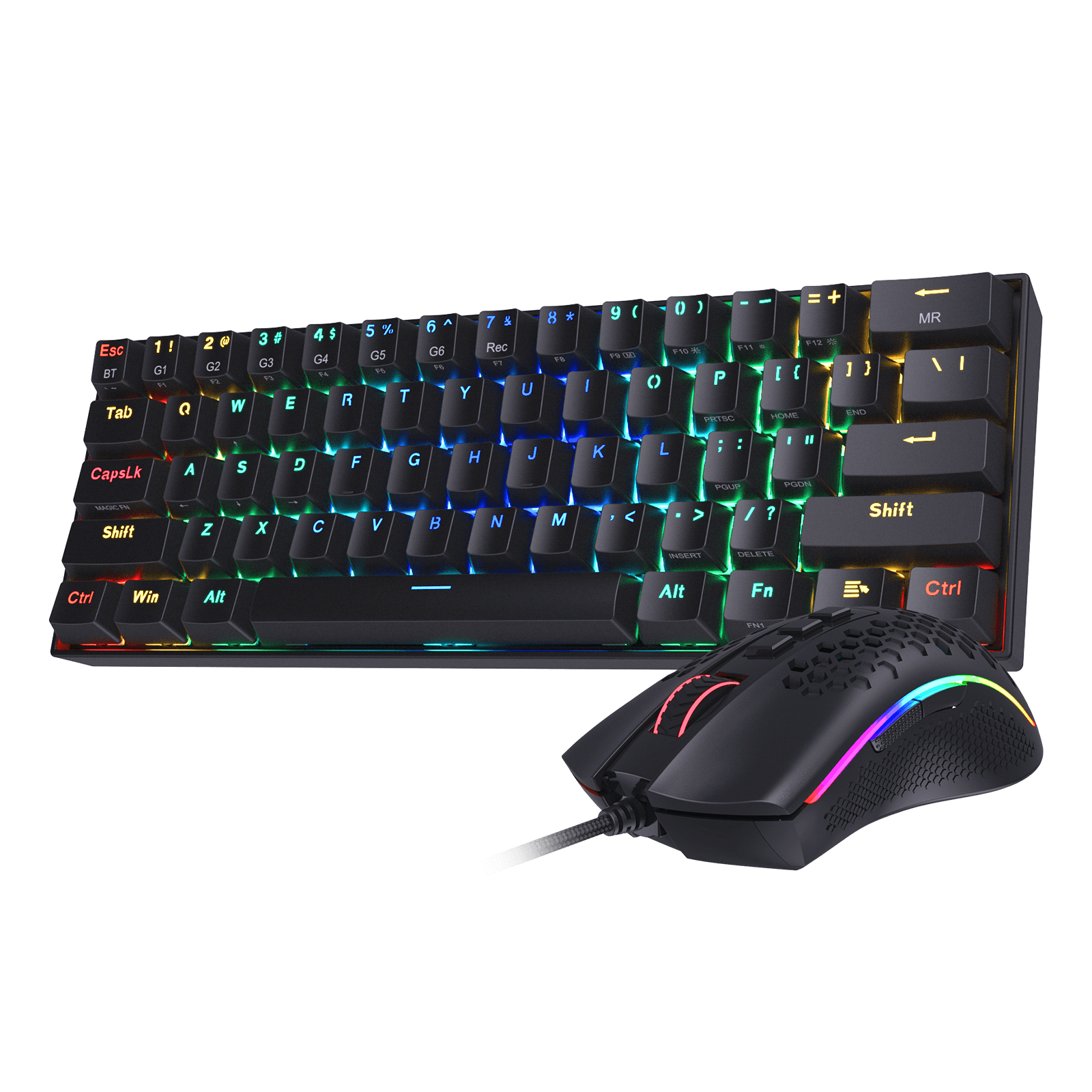 K530 PRO 60% RGB Wireless Mechanical Black Keyboard M808 Black Lightwe