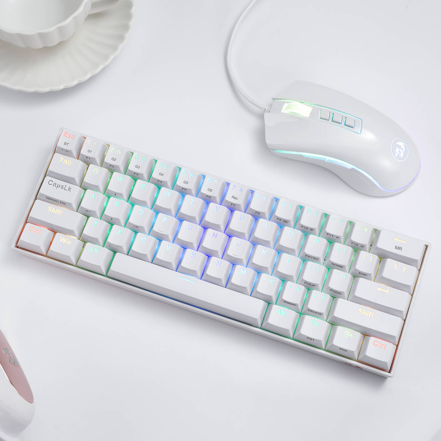 redragon k530 keyboard and m711 mouse white combo