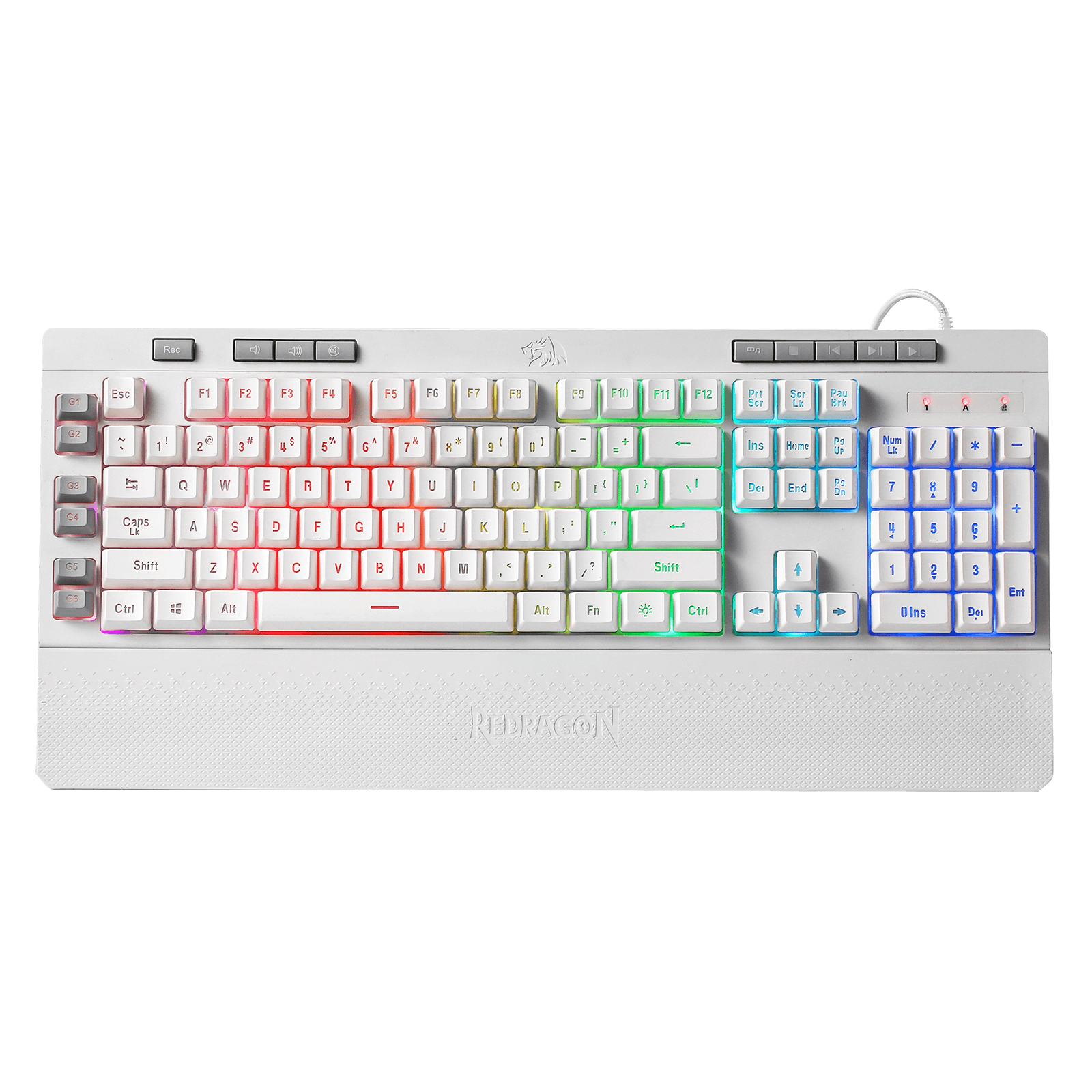 Redragon SHIVA K512 Budget White RGB Gaming Keyboard (Open Box)