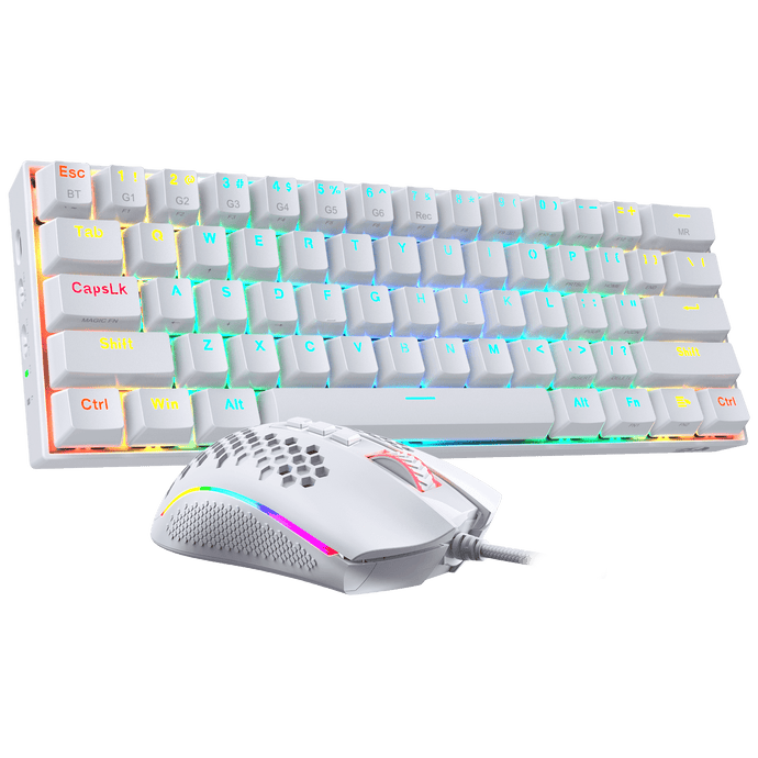 white keyboard and mouse gaming