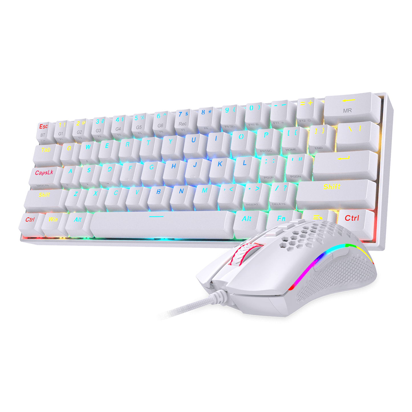 white keyboard and mouse wired