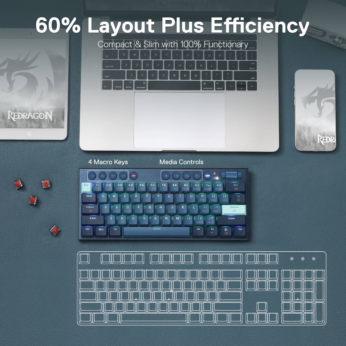 low profile wireless mechanical keyboard 